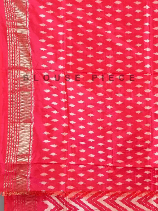 Pink zigzag printed patola silk saree