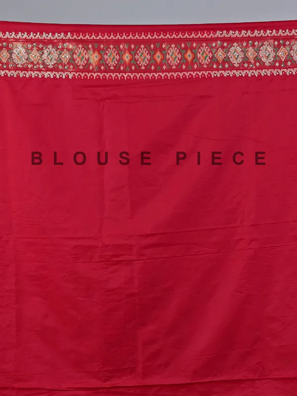 Red patola silk saree with zardosi weaving