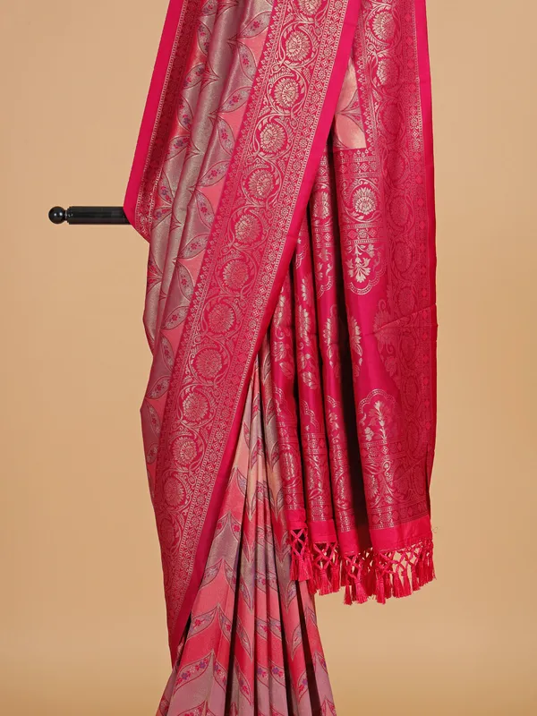 Red radiating silk wedding wear saree