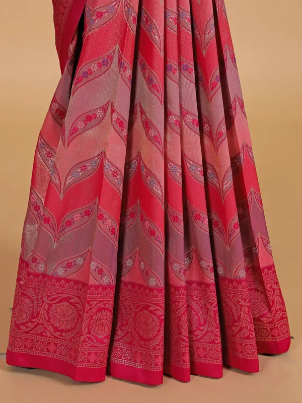 Red radiating silk wedding wear saree