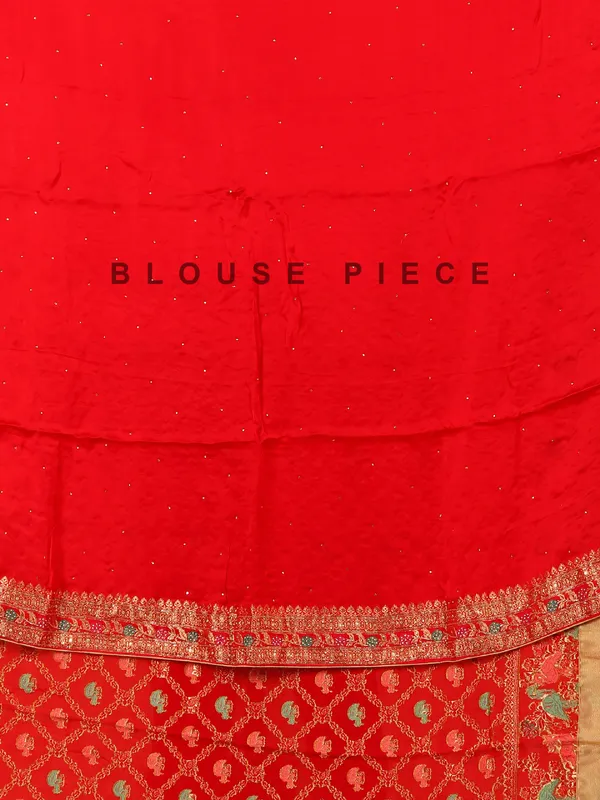 Red saree for wedding wear in dola silk