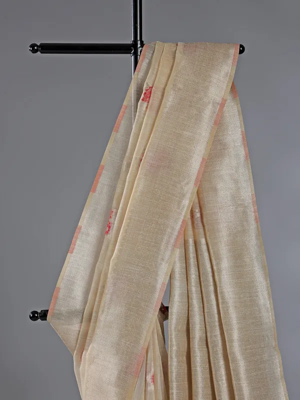 Red semi cotton silk saree for women festive wear