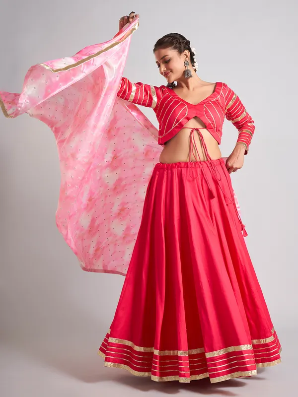 Red silk navratri wear chaniya choli