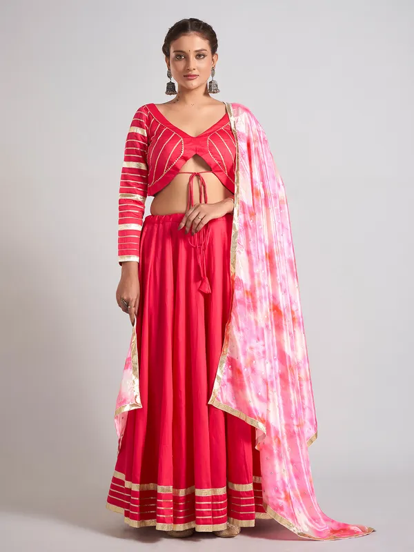 Red silk navratri wear chaniya choli