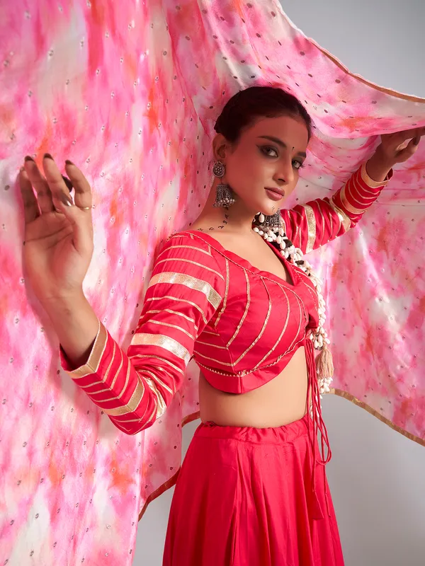Red silk navratri wear chaniya choli