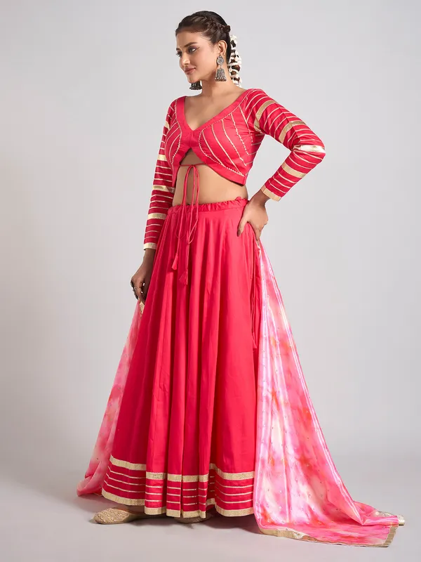 Red silk navratri wear chaniya choli
