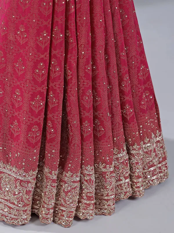Red silk saree with zari embellishments