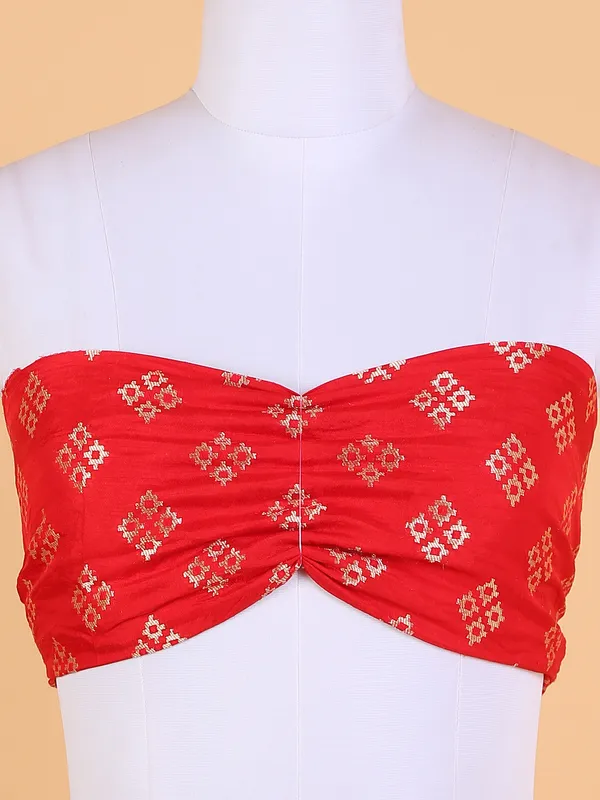 Red silk wedding unstitched lehenga choli