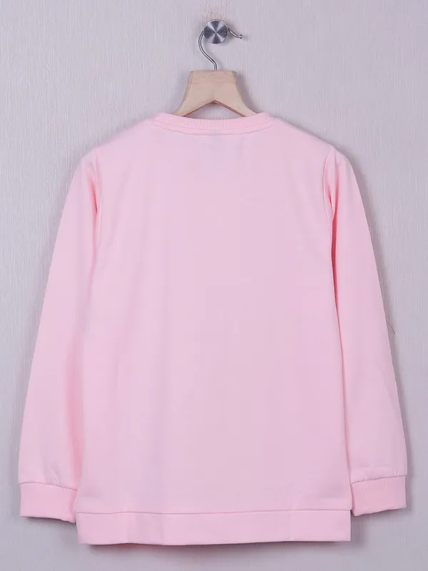Red Sound casual light pink printed boys t shirt