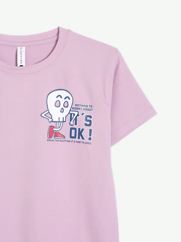 Red Sound mauve pink cotton t shirt
