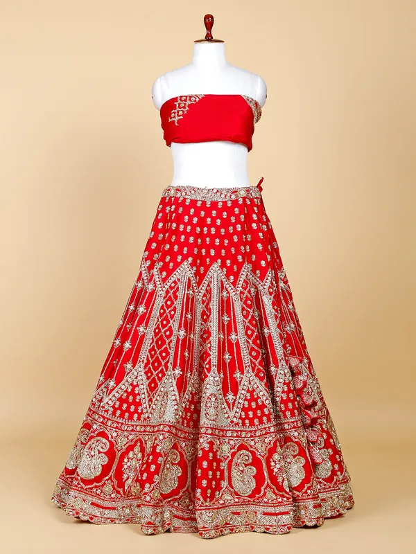 Red traditional lehenga choli for bridal