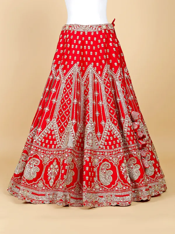 Red traditional lehenga choli for bridal