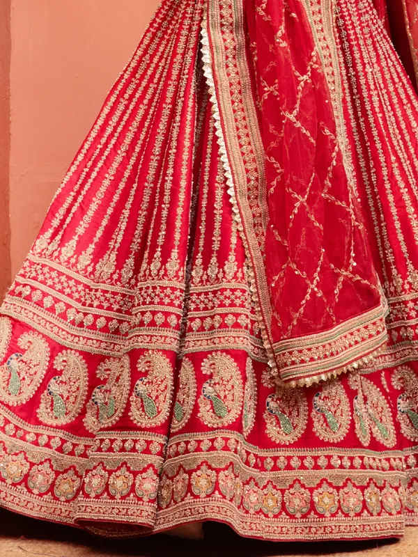 Red wedding lehenga choli for bride