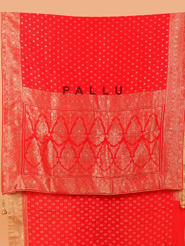 Red wedding wear dola silk saree