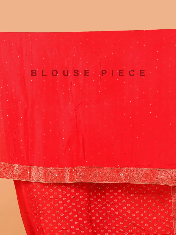 Red wedding wear dola silk saree
