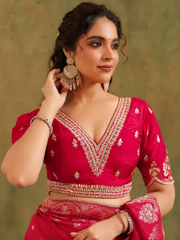 Red wedding wear saree in soft for women