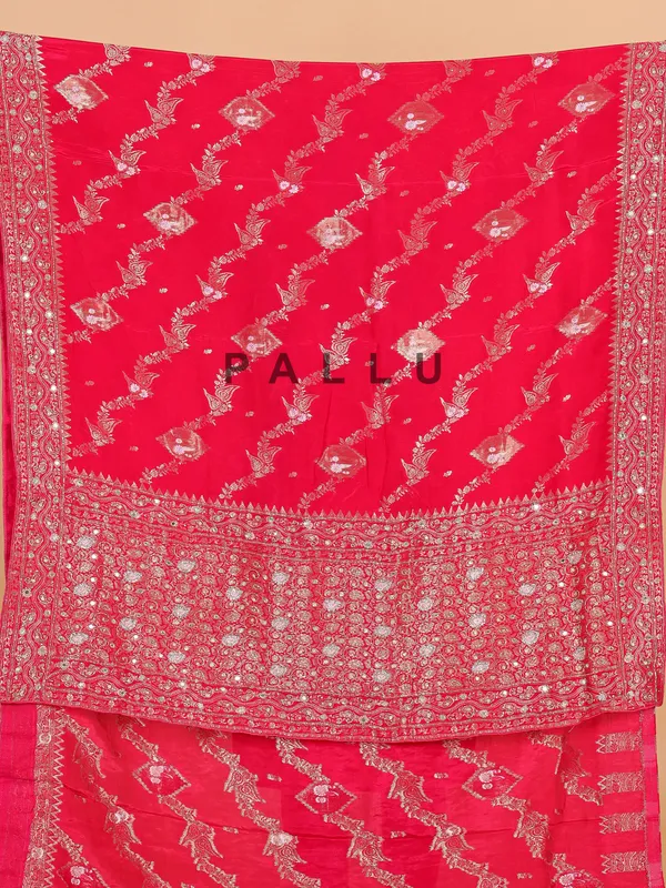 Red wedding wear silk saree for women