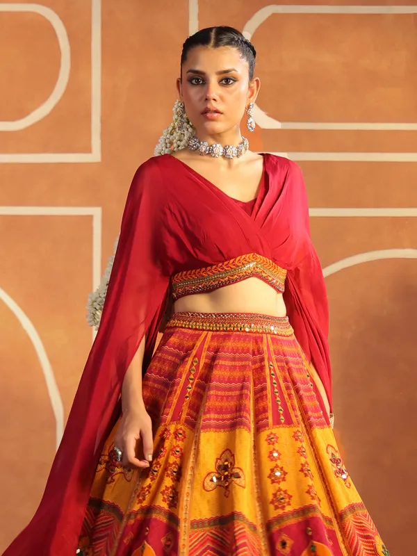 Reddis pink silk lehenga choli with designer choli