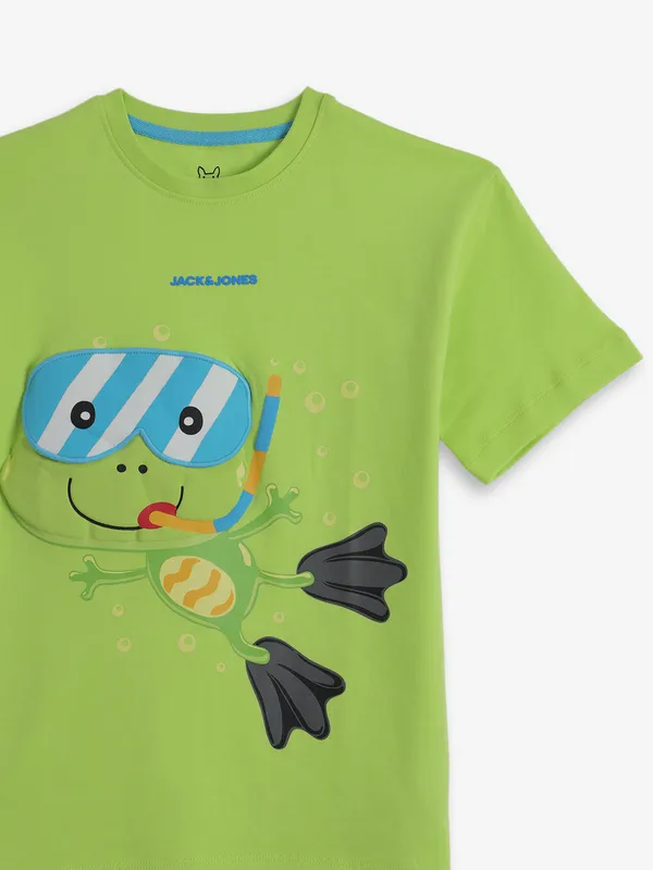 REDSOUND green cotton t-shirt for boys