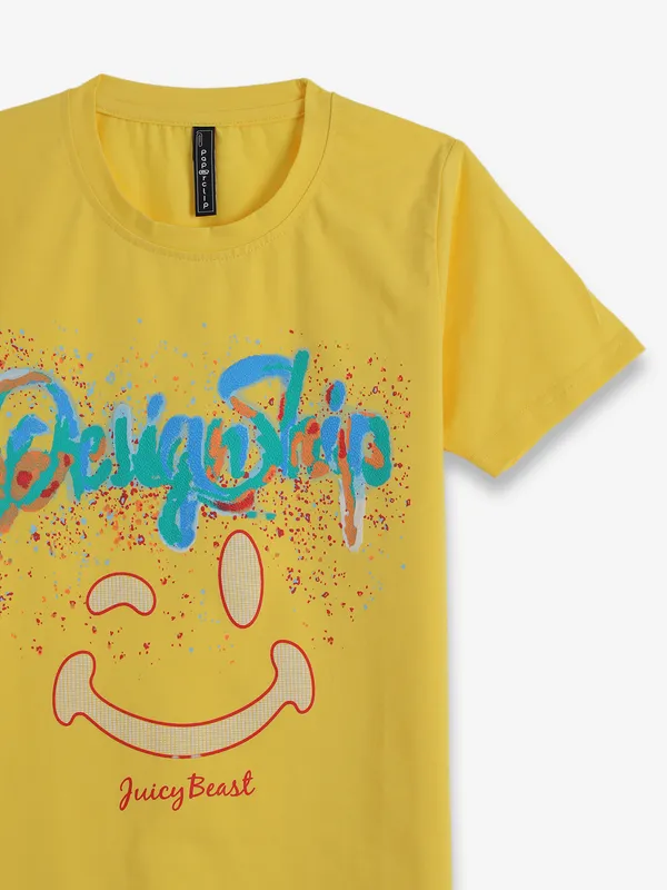 REDSOUND yellow cotton t-shirt