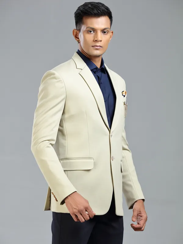 Refined fawn blazer in terry rayon for men