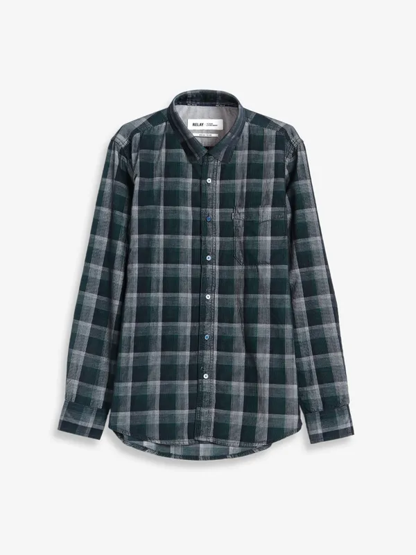 Relay black and green checks shirt