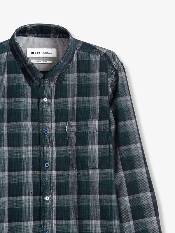 Relay black and green checks shirt