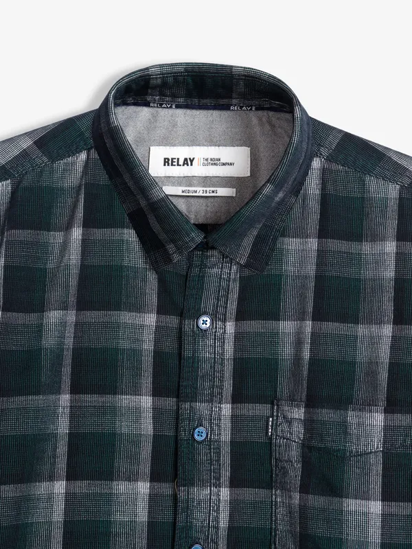 Relay black and green checks shirt