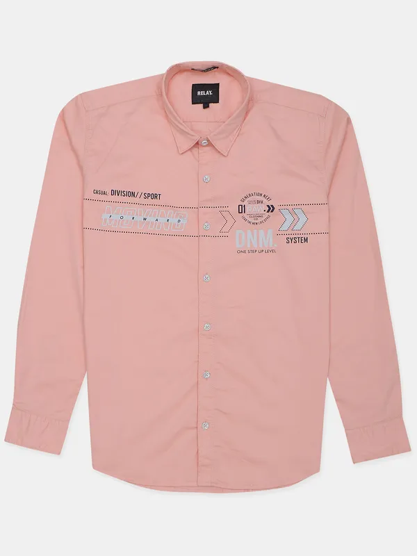 Relay pink shade shirt for men in cotton