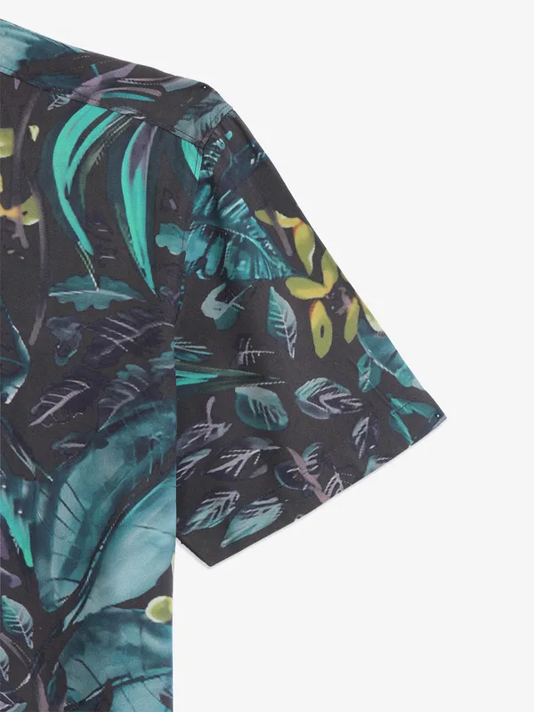 RELAY Green cotton printed shirt