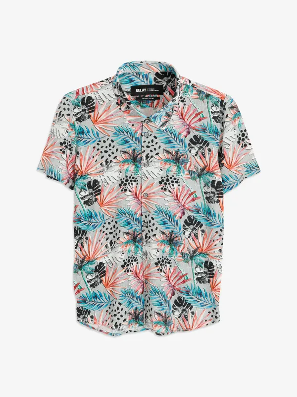 Relay light grey printed shirt