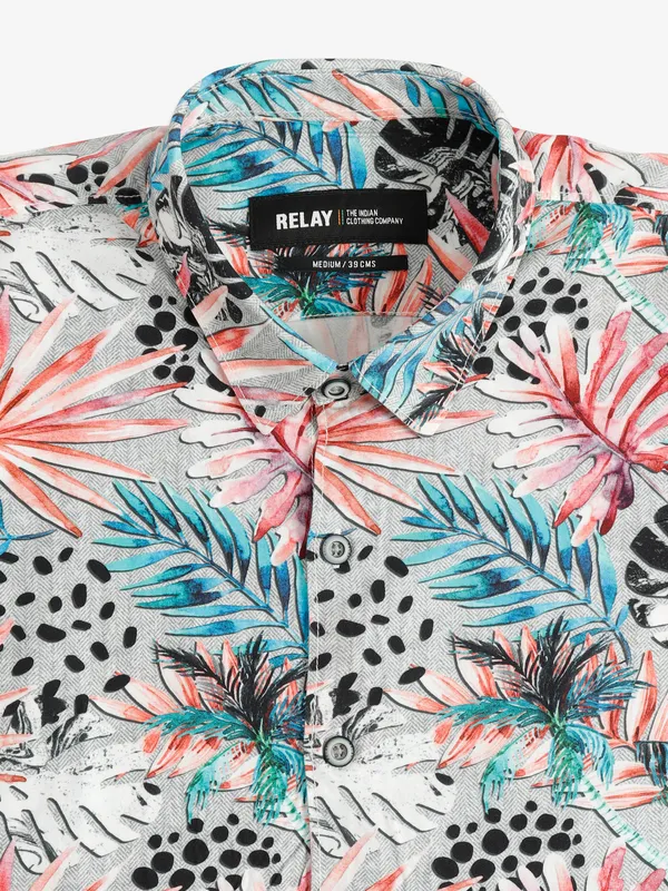 Relay light grey printed shirt