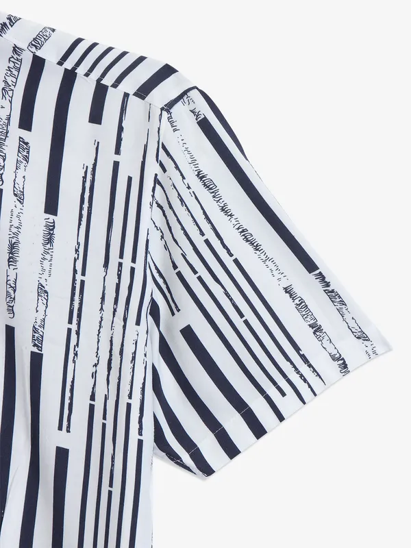 RELAY Navy cotton printed shirt