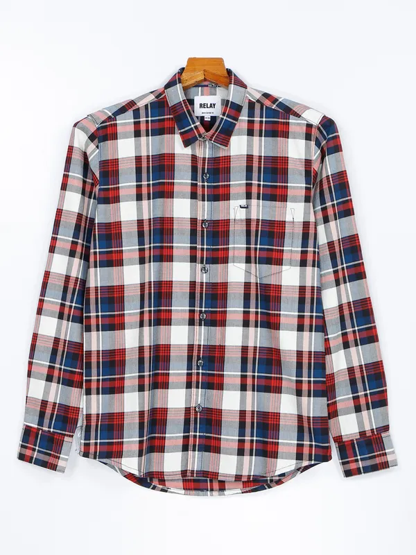 Relay red and white shirt
