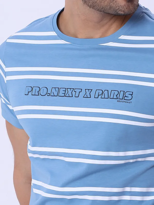 REX STRAUT light blue slim fit t-shirt