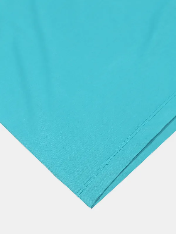 Rex Straut plain cotton sea green men t shirt