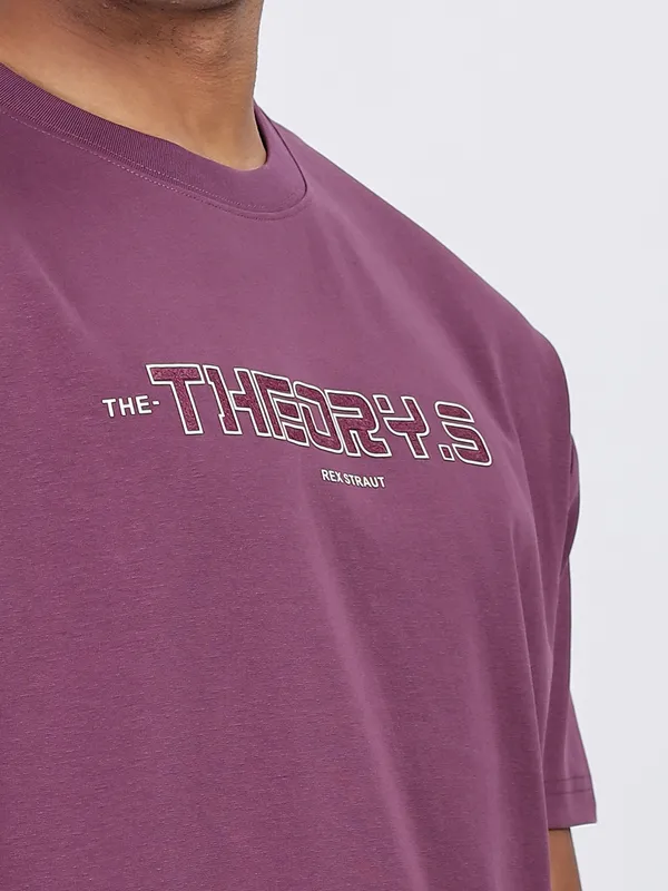 REX STRAUT purple printed oversized t-shirt