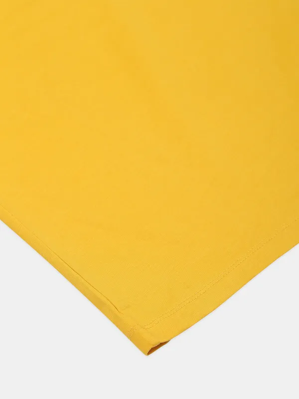 Rex Straut yellow cotton printed t shirt