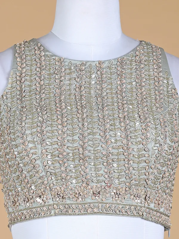 Rich light grey georgette lehenga choli