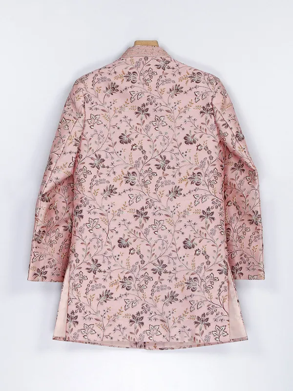 Rich silk peach indowestern