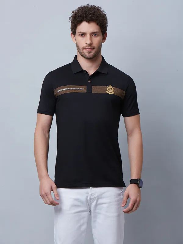 River Blue black casual polo t shirt