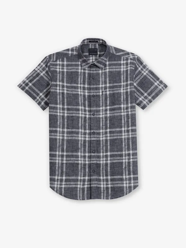 RIVER BLUE black checks cotton shirt for men