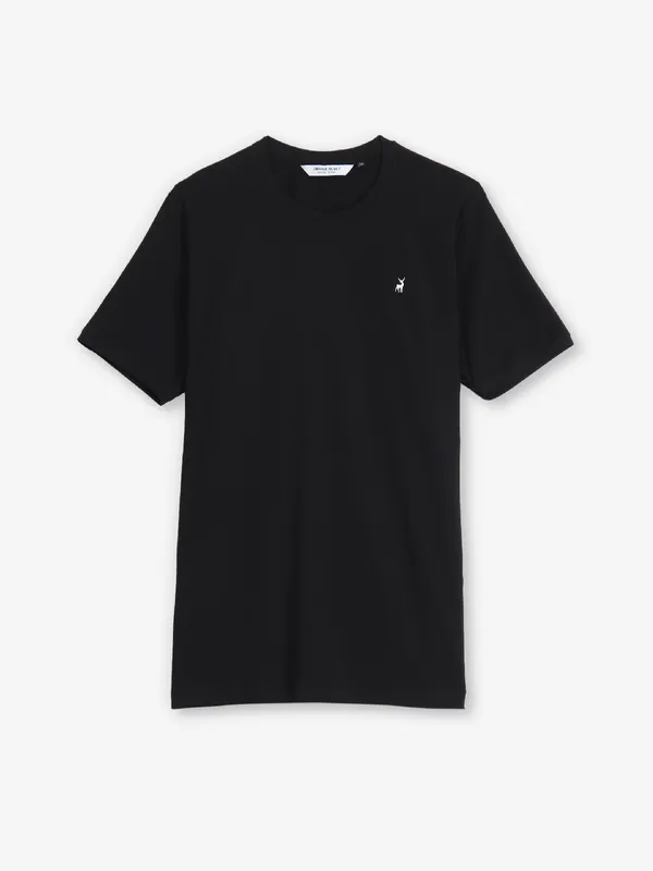 RIVER BLUE black plain cotton t-shirt