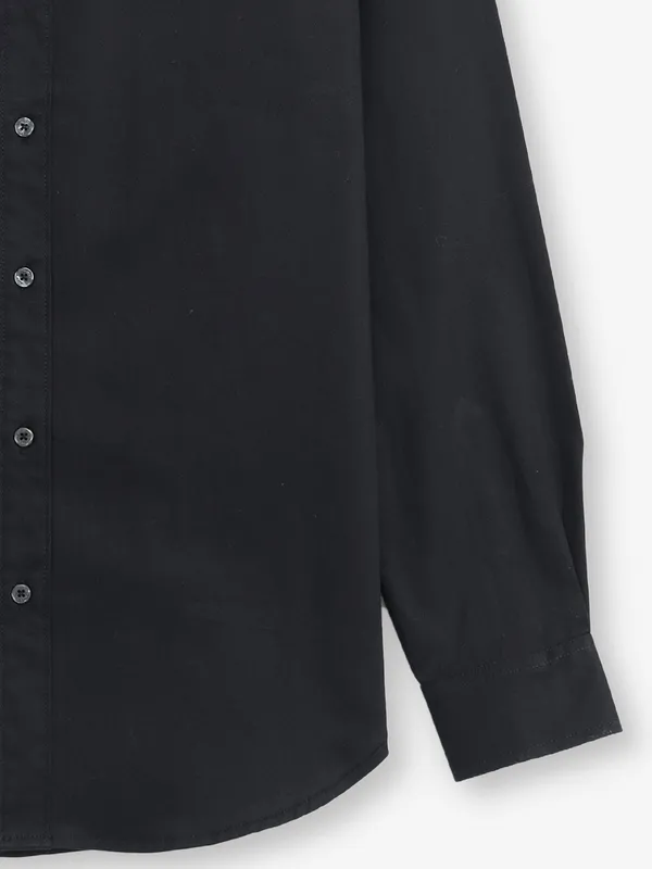 RIVER BLUE black plain shirt for men