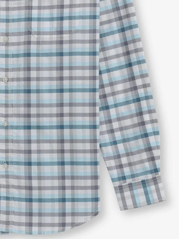 RIVER BLUE  blue checks shirt for men