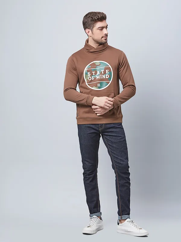 River Blue brown cotton t shirt