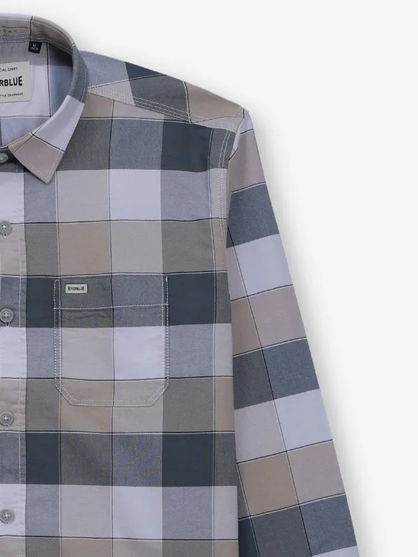 RIVER BLUE checks beige cotton shirt