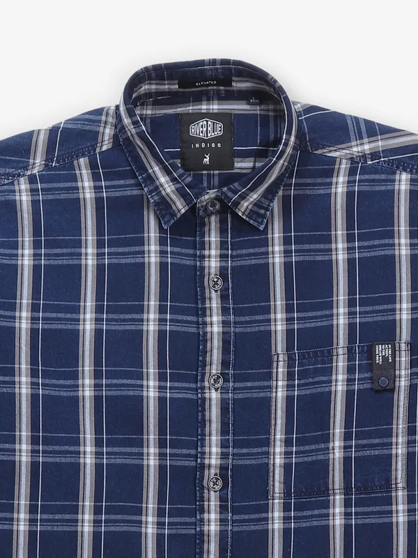 RIVER BLUE checks indigo blue shirt