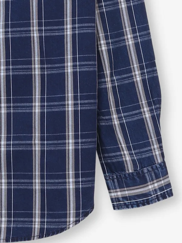 RIVER BLUE checks indigo blue shirt