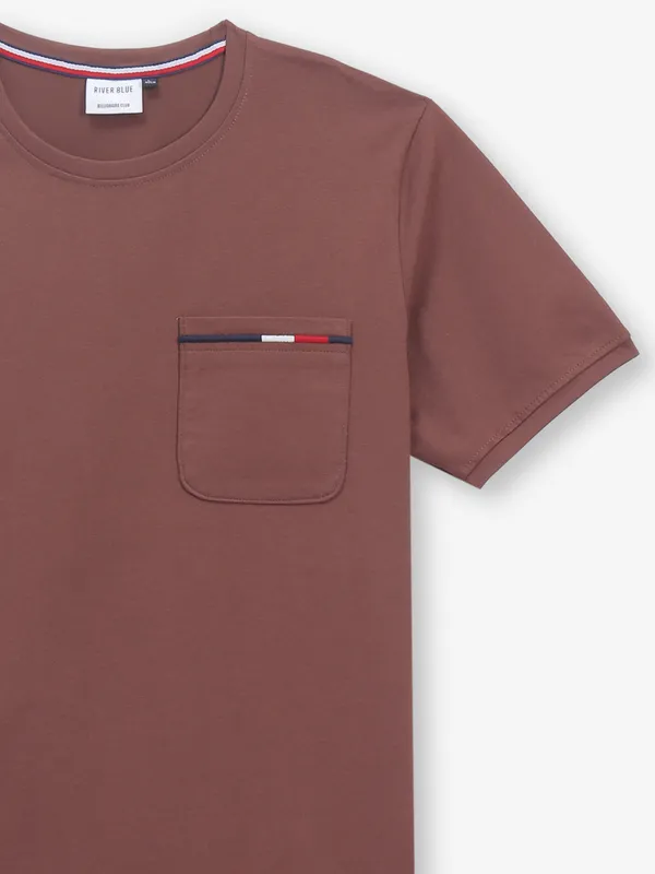 RIVER BLUE coffee cotton t-shirt for men